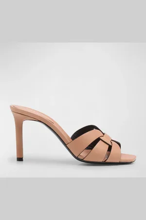 Saint Laurent Tribute Woven Leather Mule Sandals
