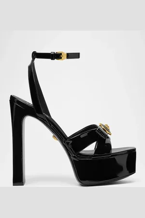 VERSACE Gianni Patent Bow Platform Sandals