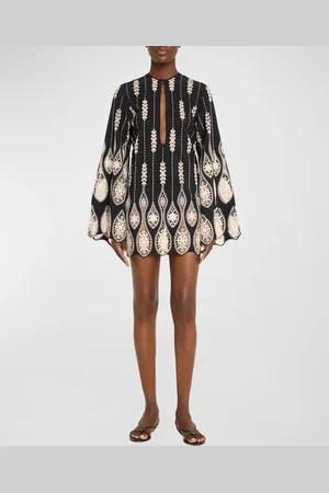 JOHANNA ORTIZ Vision Seeking Eyelet Bell-Sleeve Mini Dress
