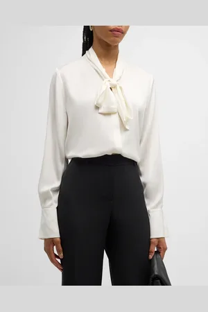 Kobi Halperin Leni Tie-Neck Button-Down Blouse