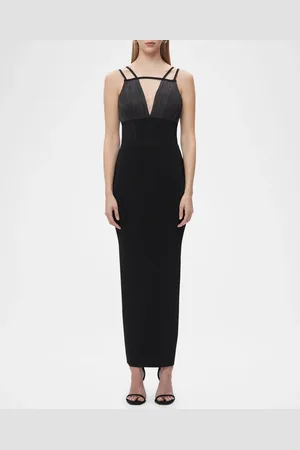 Hervé Léger Jocelyn Pleated Strappy Bandage Gown