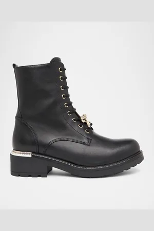 Nero Giardini Gems Leather Bow Combat Booties