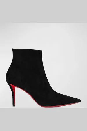 Christian Louboutin So Apostropha Suede Red Sole Stiletto Booties