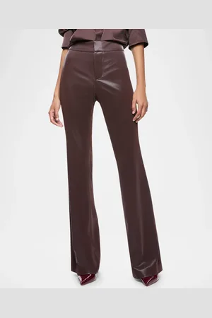 ALICE+OLIVIA Andrew Shiny Vegan Leather Bootcut Pants