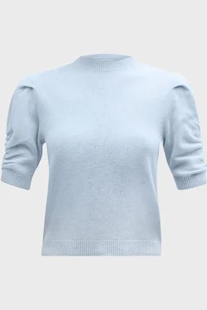 Frame Ruched Cashmere-Wool Sweater