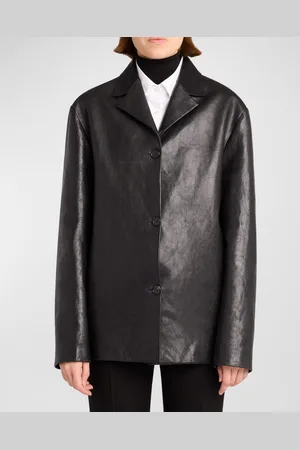 The Row Fabian Leather Single-Breasted Jacket