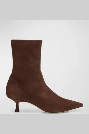 Stuart Weitzman Naomi Stretch Suede Ankle Booties