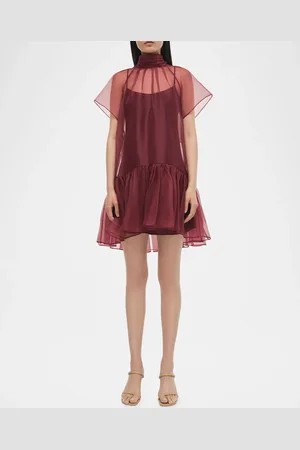 Simkhai Beaux Sheer Tiered Mini Dress