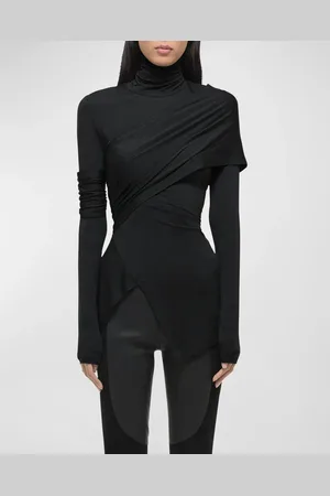 Helmut Lang Draped Knit Turtleneck Top