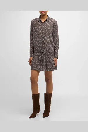 VERONICA BEARD Alexandra Drop-Waist Printed Mini Dress