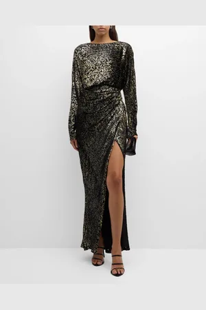 Simkhai Angelique Metallic Jacquard Column Gown