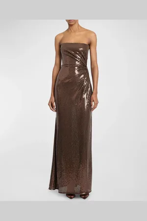 ALEX PERRY Strapless Sequin Twist Gown