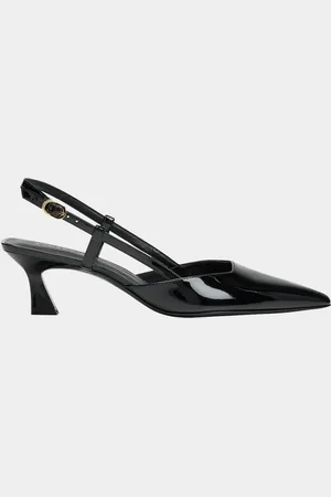 Stuart Weitzman Vinnie Patent Kitten Slingback Pumps