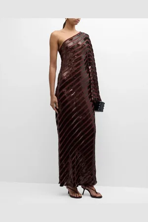 JOHANNA ORTIZ Nanyehi Sequined Mesh One-Shoulder Gown
