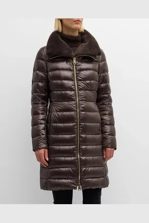 HERNO Faux Fur Ultralight Nylon Puffer Jacket
