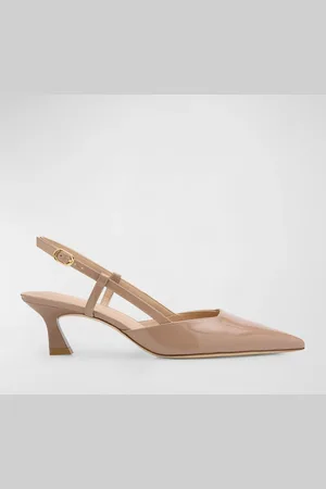 Stuart Weitzman Vinnie Patent Kitten Slingback Pumps