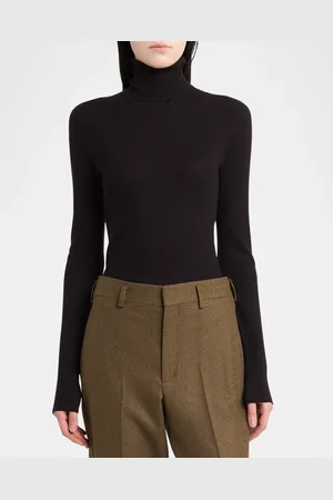 Loro Piana Taupo Ribbed Wool Turtleneck