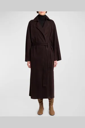 The Row Poseidone Belted Suede Trench Coat