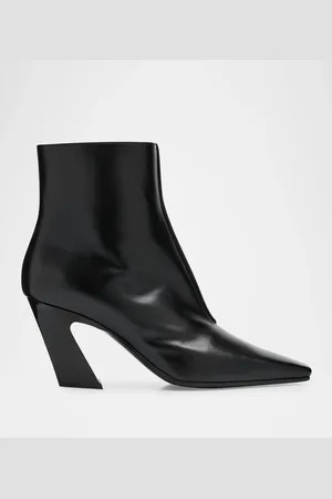 Bottega Veneta Lewis Leather Square-Toe Ankle Boots