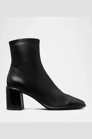 Tory Burch Leather Cap-Toe Ankle Boots