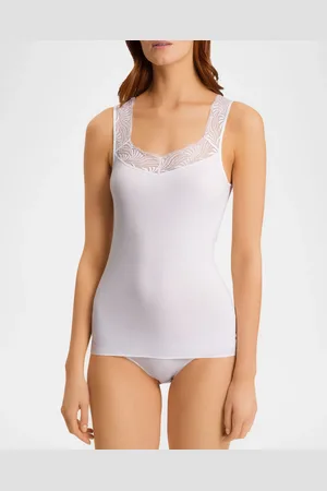 Hanro Cotton Delight Lace-Trim Tank Top