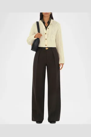 Burberry Cable Alpaca Cropped Cardigan Sweater