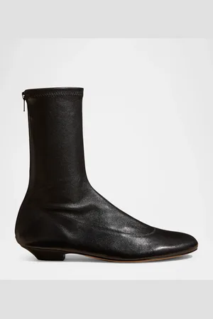 Khaite Apollo Leather Zip Ankle Boots