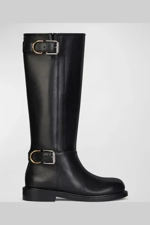 Givenchy Voyou Leather Buckle Tall Moto Boots