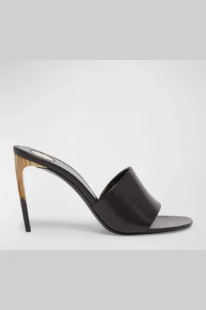 Saint Laurent Lodge Leather Stiletto Mule Sandals