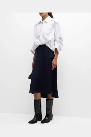 3.1 Phillip Lim Long-Sleeve Draped Combo Shirtdress