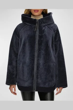 GORSKI Reversible Shearling Lamb Zip Parka Jacket With Side Slits