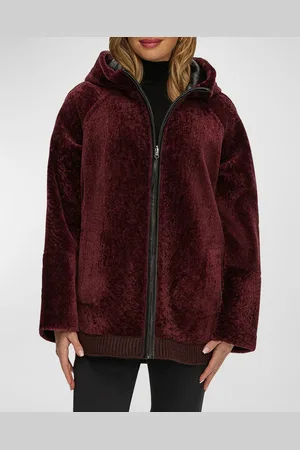 GORSKI Reversible Shearling Lamb Zip Parka Jacket With Side Slits