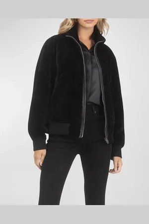 GORSKI Reversible Textured Shearling Lamb Bomber Jacket