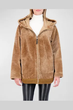 GORSKI Reversible Shearling Lamb Zip Parka Jacket With Side Slits