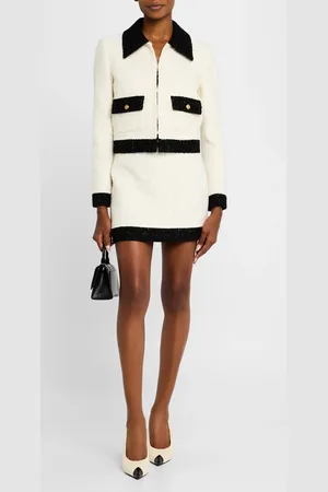 ALICE+OLIVIA Ecenia Layered Tweed Mini Skirt