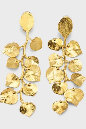 Kenneth Jay Lane Leaves Cluster Drop Clip-On Earrings