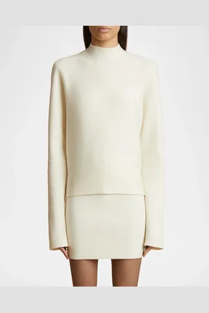 Khaite Calliope Mock Neck Wool-Blend Top