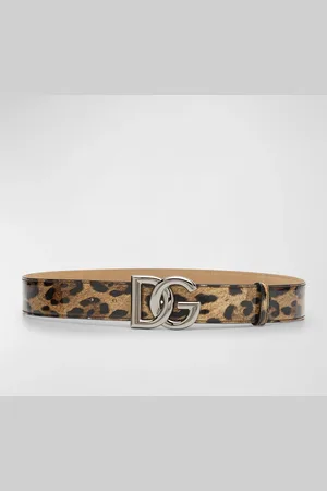 Dolce & Gabbana DG Leopard Patent Leather Belt