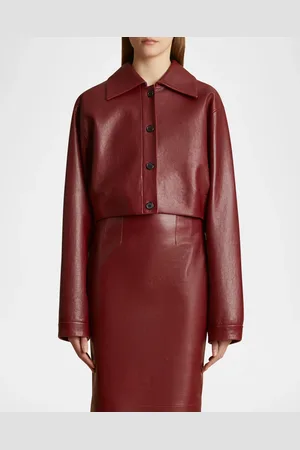 Khaite Sue Cropped Leather Jacket