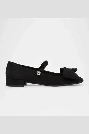 VALENTINO GARAVANI Satin Bow Mary Jane Ballerina Flats