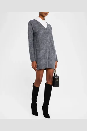 Staud Wallis Mixed-Media Cardigan Dress