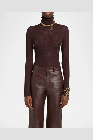 Chloé Viscose Lace Knit Turtleneck Top