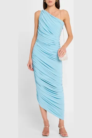 Norma Kamali Diana Asymmetric Ruched Gown