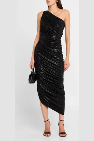 Norma Kamali Diana Asymmetric Ruched Gown