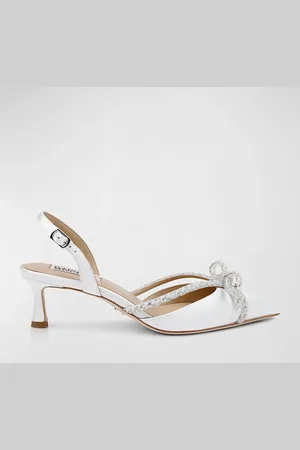 Badgley Mischka Angelina Silk Shimmer Bow Slingback Pumps
