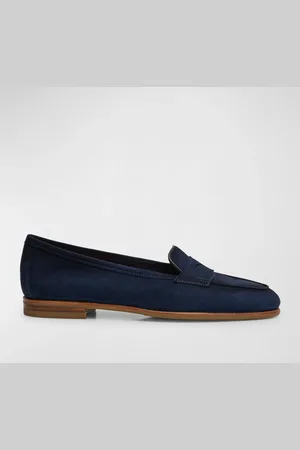 santoni Carla Suede Penny Loafers