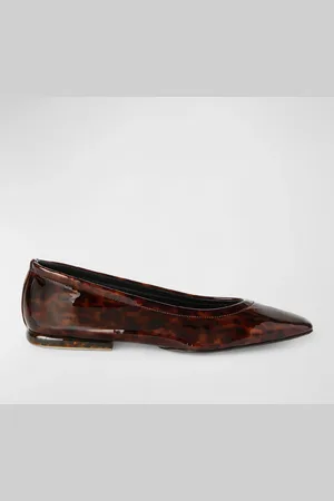 Loro Piana Primula Animal-Print Patent Ballerina Flats