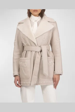 GORSKI Embroidered Lamb Shearling Wrap Jacket