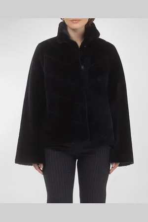 GORSKI Reversible Chevron Lamb Shearling Jacket With Horizontal Sleeve