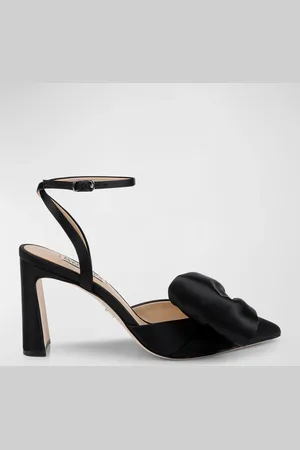 Badgley Mischka Alease Silk Bow Ankle-Strap Pumps
